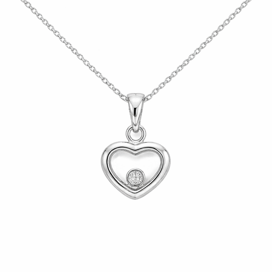 Dancing Diamond Heart Necklace