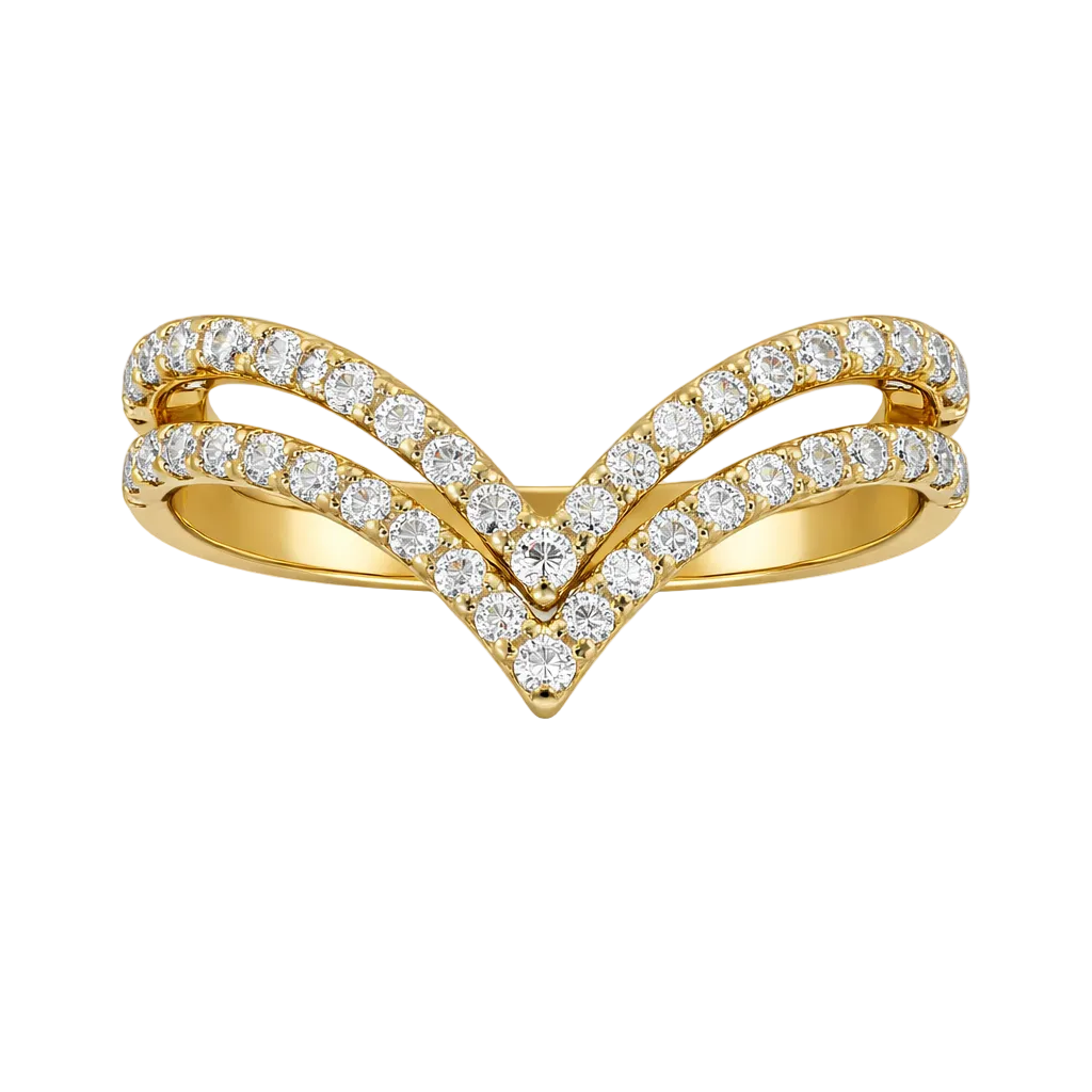 Double V Diamond Cocktail Ring