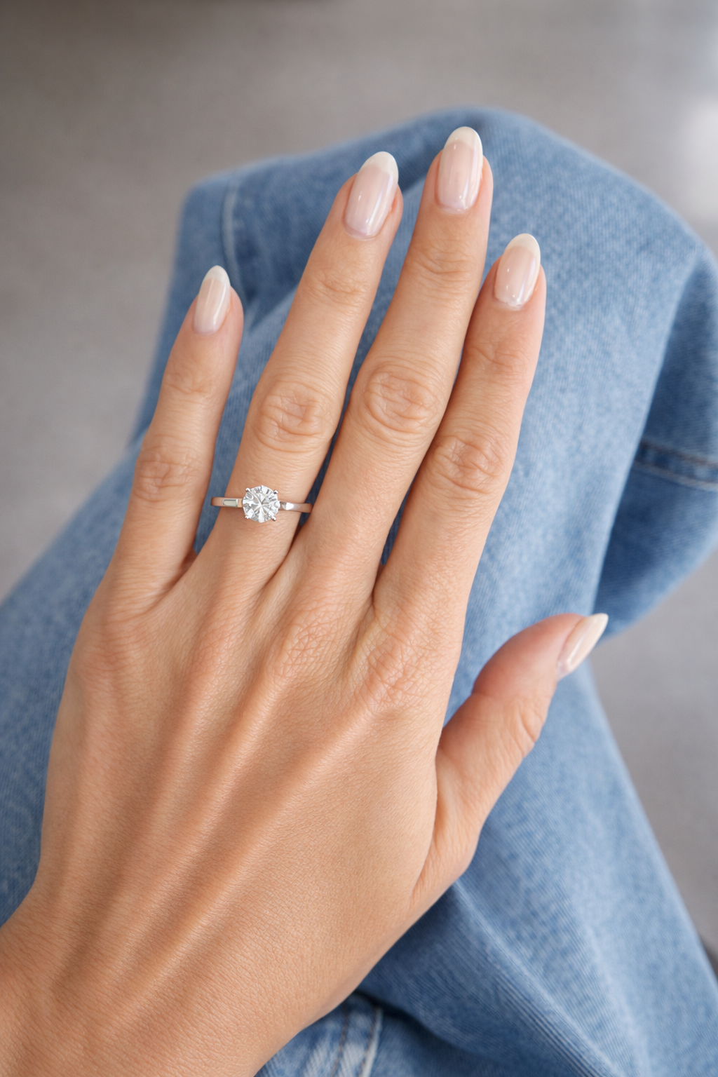 Alva Round Cathedral Engagement Ring