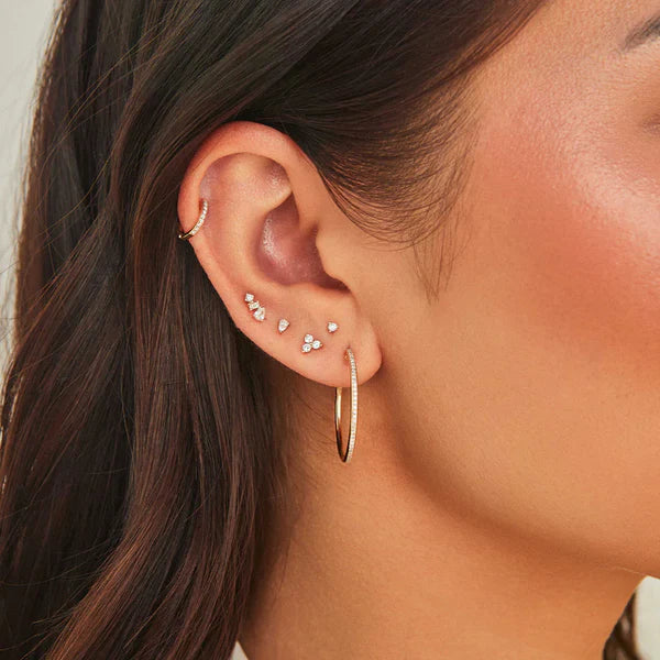 EF-Collection Diamond Multifaceted Stud Earring