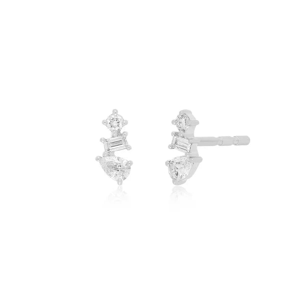 EF-Collection Diamond Multifaceted Stud Earring