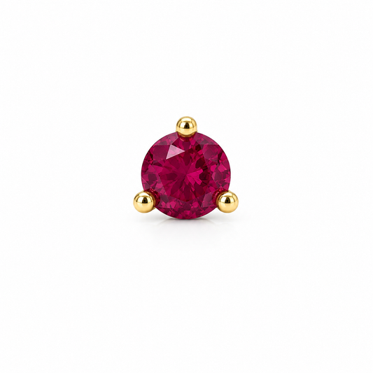 Mini Ruby Stud Earring (0.10 Cts)