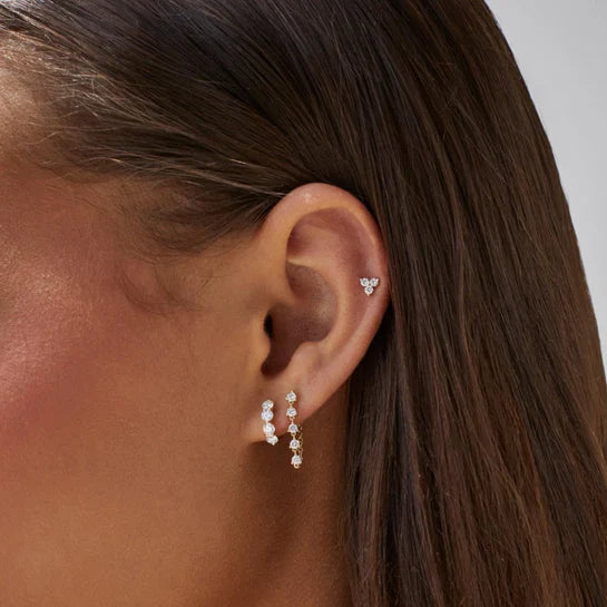 EF-Collection Diamond Trio Stud Earring