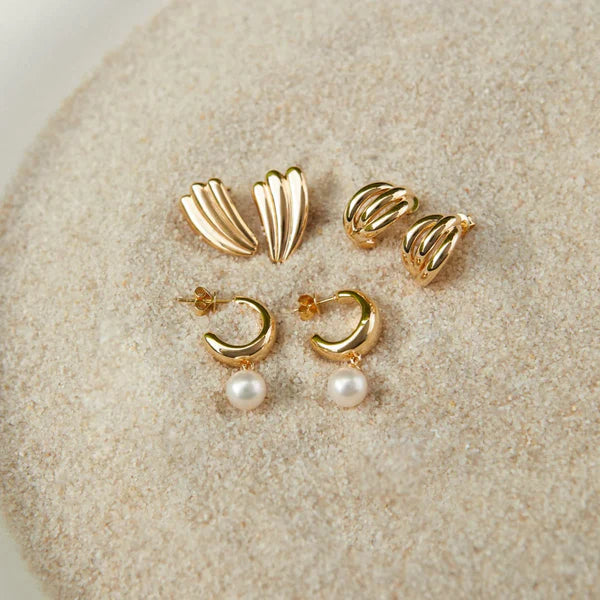 EF-Collection Gold Knot Huggie Earrings