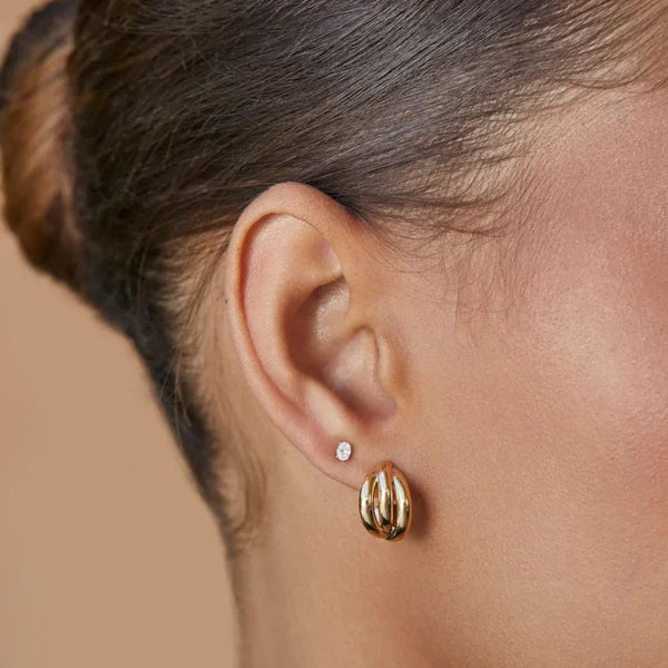 EF-Collection Gold Knot Huggie Earrings