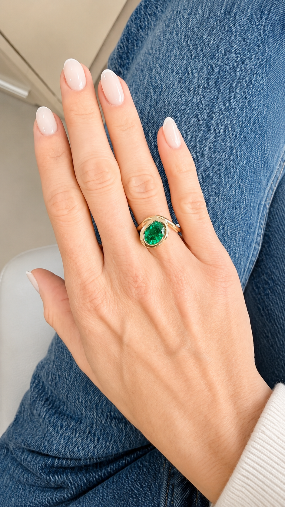 Oval Emerald Carolyn Wrap Ring