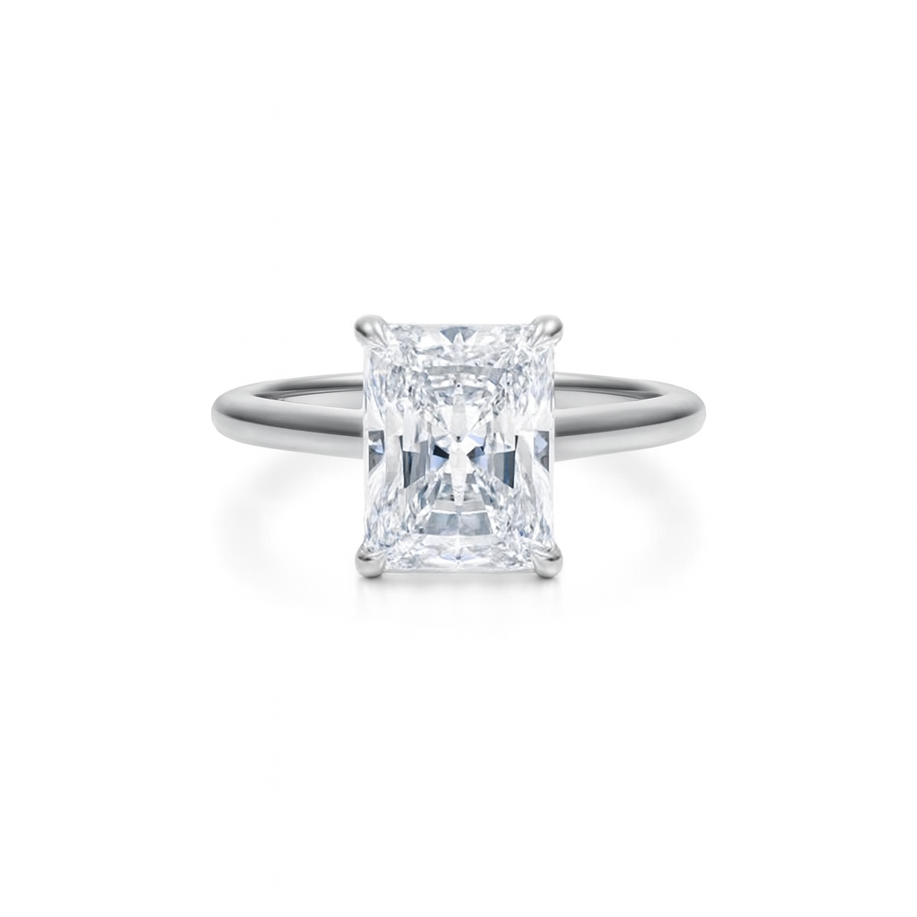 Alva Radiant Cut Diamond Cathedral Solitaire