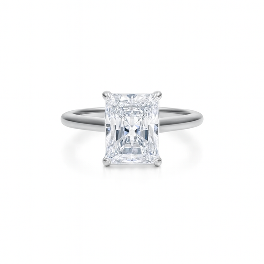 Alva Radiant Cut Diamond Cathedral Solitaire