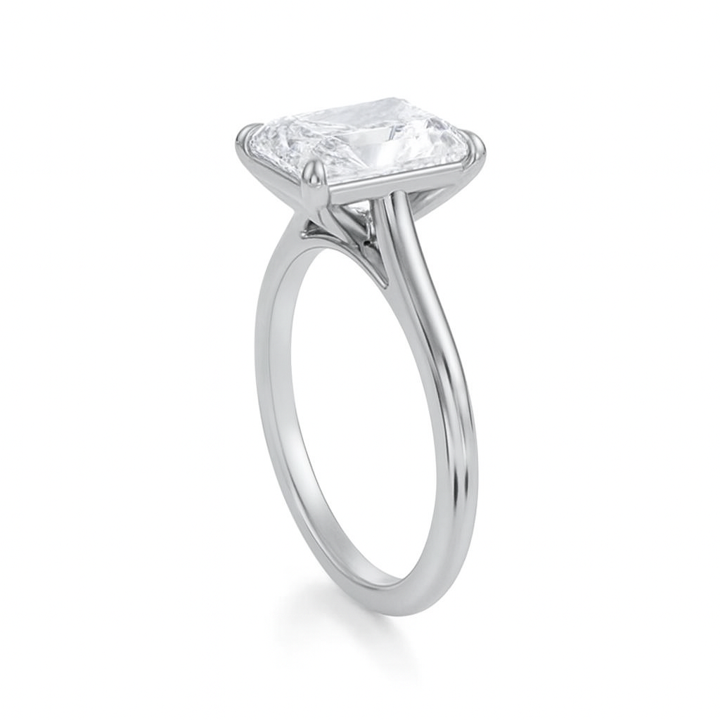 Alva Radiant Cut Diamond Cathedral Solitaire