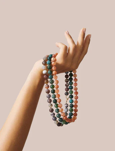EF-Collection Luna Necklace With Moss Agate